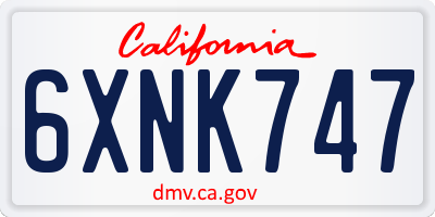 CA license plate 6XNK747
