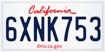 CA license plate 6XNK753