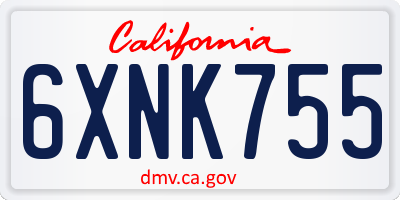 CA license plate 6XNK755