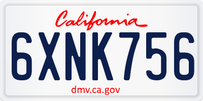 CA license plate 6XNK756