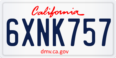 CA license plate 6XNK757