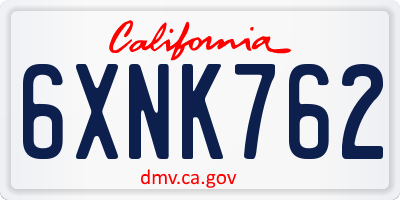 CA license plate 6XNK762