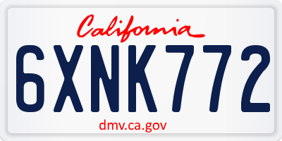 CA license plate 6XNK772