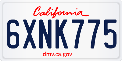 CA license plate 6XNK775