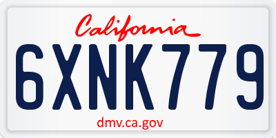 CA license plate 6XNK779