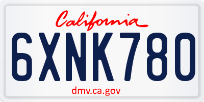 CA license plate 6XNK780