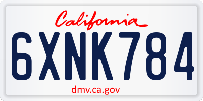 CA license plate 6XNK784