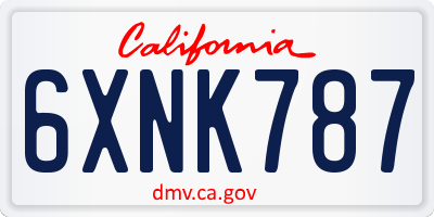 CA license plate 6XNK787