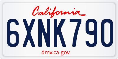 CA license plate 6XNK790