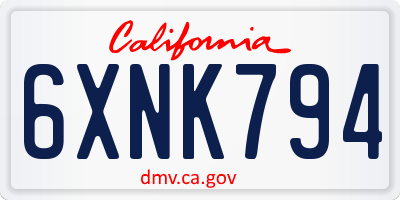 CA license plate 6XNK794