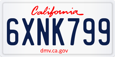 CA license plate 6XNK799
