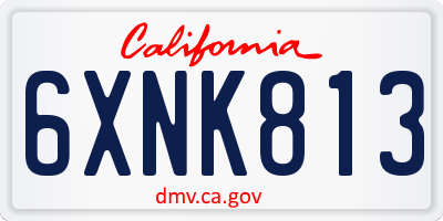 CA license plate 6XNK813