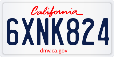 CA license plate 6XNK824