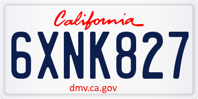 CA license plate 6XNK827
