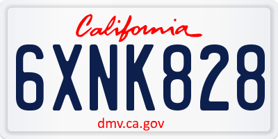 CA license plate 6XNK828