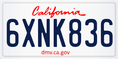 CA license plate 6XNK836