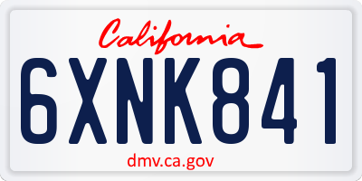 CA license plate 6XNK841