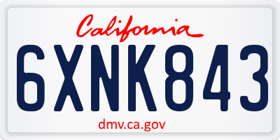 CA license plate 6XNK843