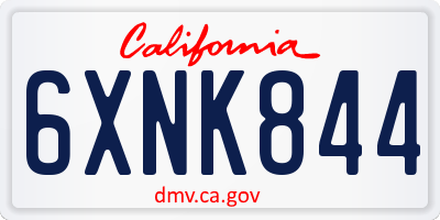 CA license plate 6XNK844