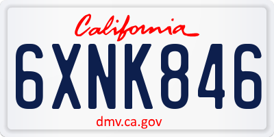 CA license plate 6XNK846
