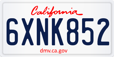 CA license plate 6XNK852