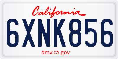 CA license plate 6XNK856