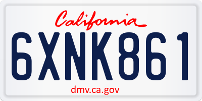CA license plate 6XNK861