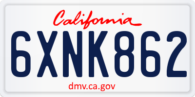 CA license plate 6XNK862