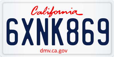 CA license plate 6XNK869