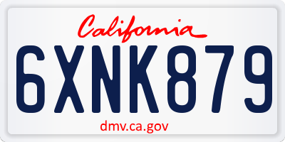 CA license plate 6XNK879