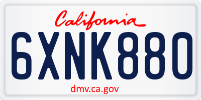 CA license plate 6XNK880