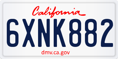 CA license plate 6XNK882