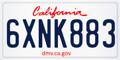 CA license plate 6XNK883