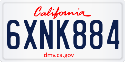 CA license plate 6XNK884