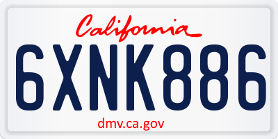 CA license plate 6XNK886