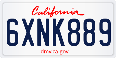 CA license plate 6XNK889