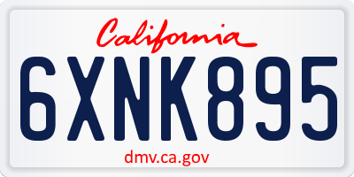 CA license plate 6XNK895