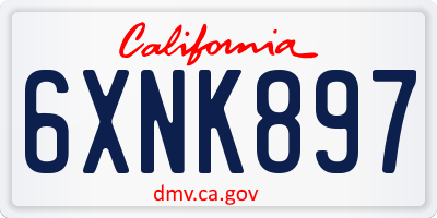 CA license plate 6XNK897