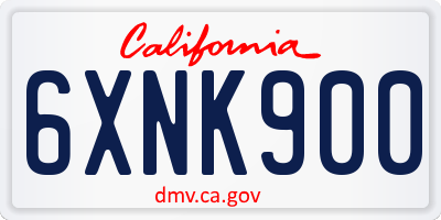CA license plate 6XNK900