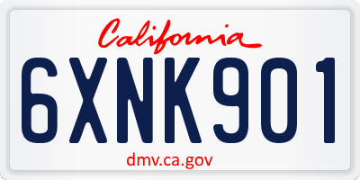 CA license plate 6XNK901