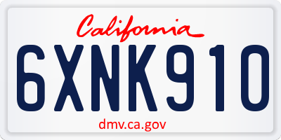 CA license plate 6XNK910