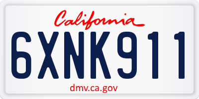 CA license plate 6XNK911