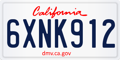 CA license plate 6XNK912