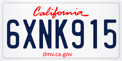 CA license plate 6XNK915