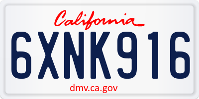 CA license plate 6XNK916