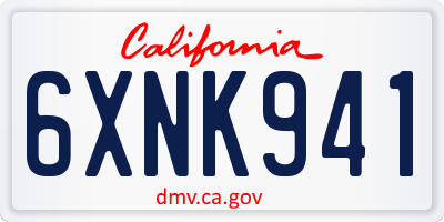 CA license plate 6XNK941