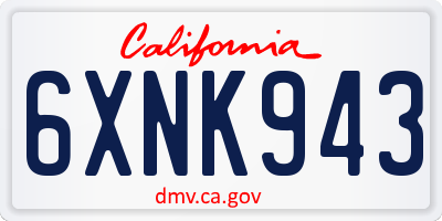CA license plate 6XNK943