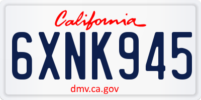 CA license plate 6XNK945