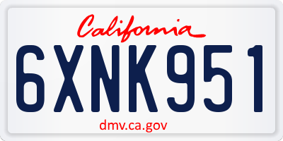 CA license plate 6XNK951