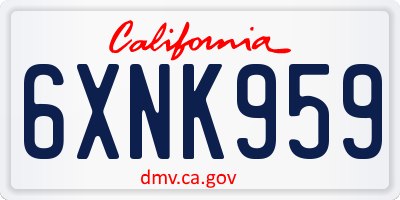 CA license plate 6XNK959